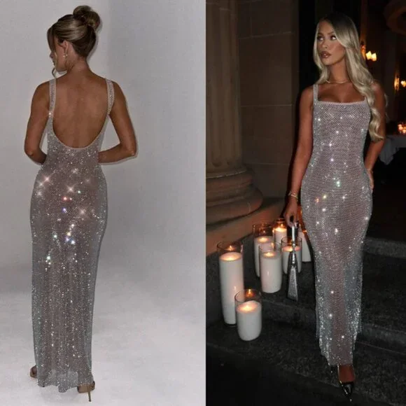 Babyboo Petra Sequin Maxi Dress NWOT XS - Picture 3 of 11